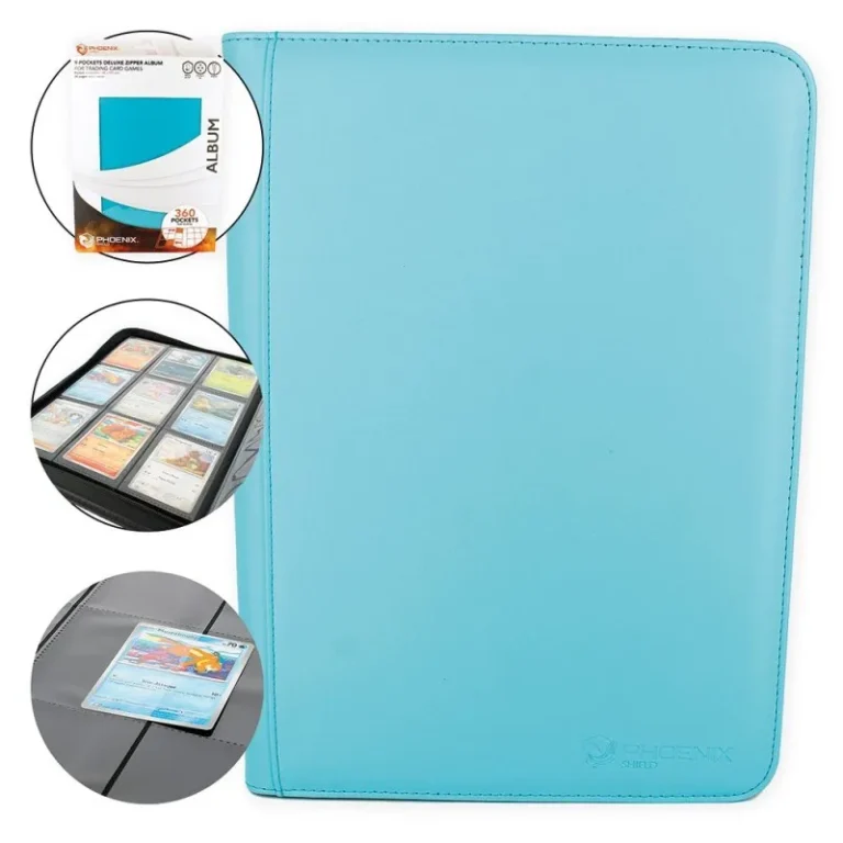 phoenix-shield-album-9-pockets-deluxe-zipper-turquoise